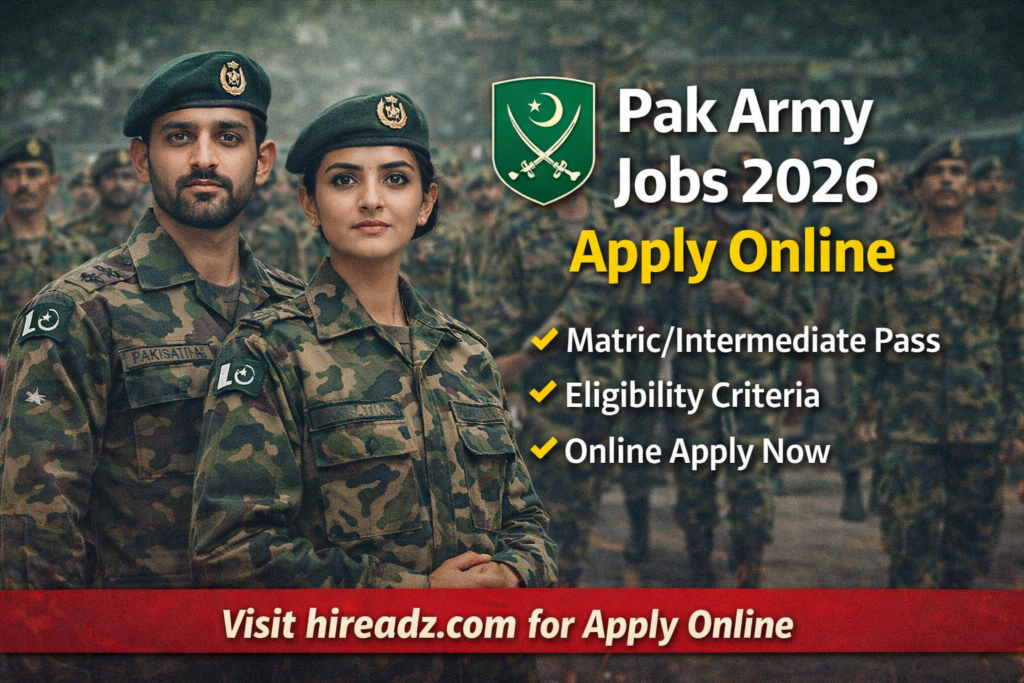 Pak Army Jobs 2026 – Online Apply | Join Pak Army as Soldier, Clerk and Commission Officer