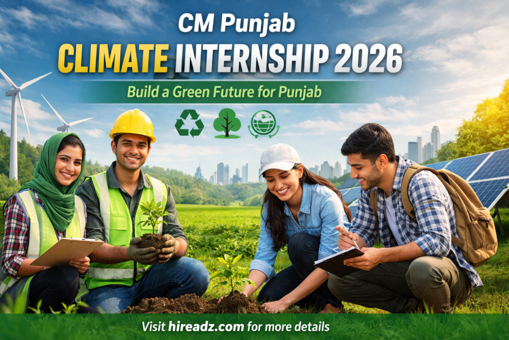 CM Punjab Climate Internship 2026 – Apply Online | Eligibility, Stipend and Last Date to Apply