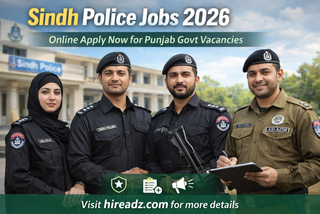 Sindh Police Jobs 2026 – Latest Advertisement, Eligibility and Last Date | Apply Online